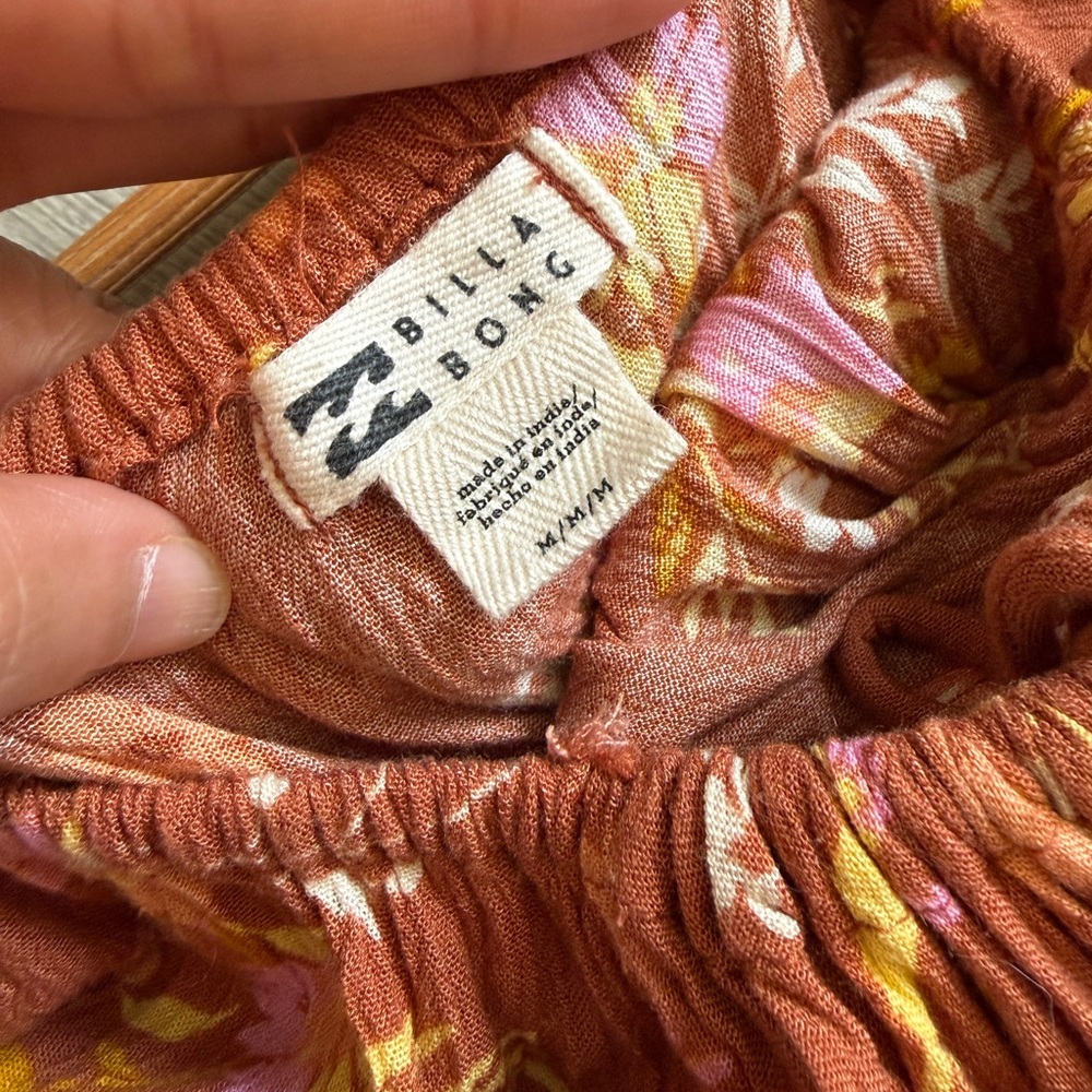 Billabong Rust Floral Midi Dress - Picture 7 of 10